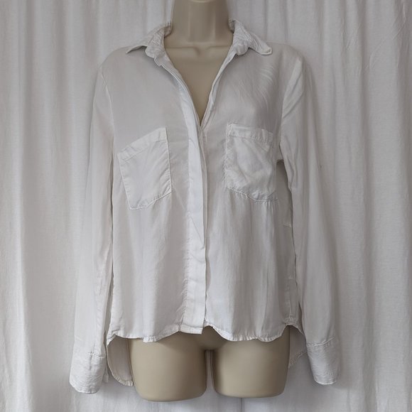 Anthropologie Cloth & Stone White Button Down Shirt Size Small - Picture 1 of 14